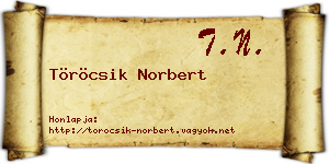 Töröcsik Norbert névjegykártya