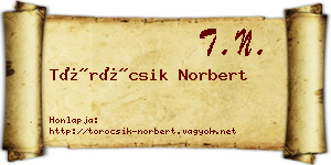 Töröcsik Norbert névjegykártya