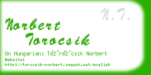 norbert torocsik business card